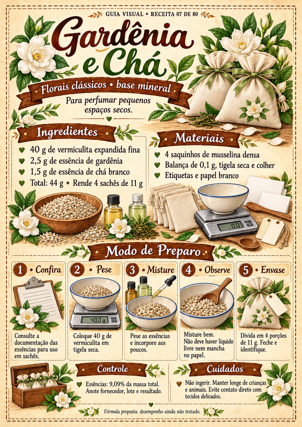 Guia visual: Gardênia e Chá